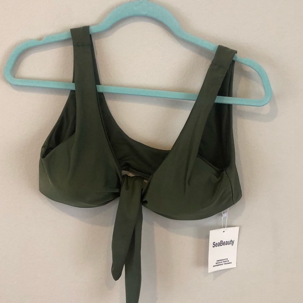 BRAND NEW! Olive, front tie bathing suit top 💚🤍